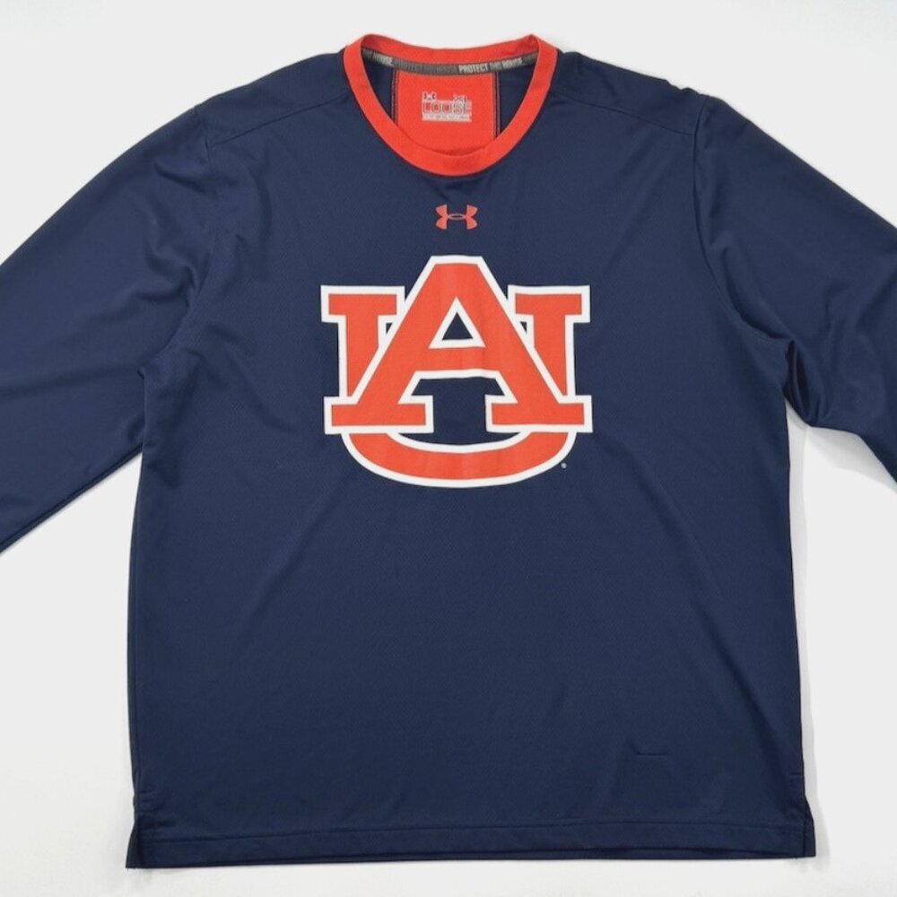 Under Armour Auburn Tigers Shirt Mens XL Loose Heat Gear Long Sleeve Performance